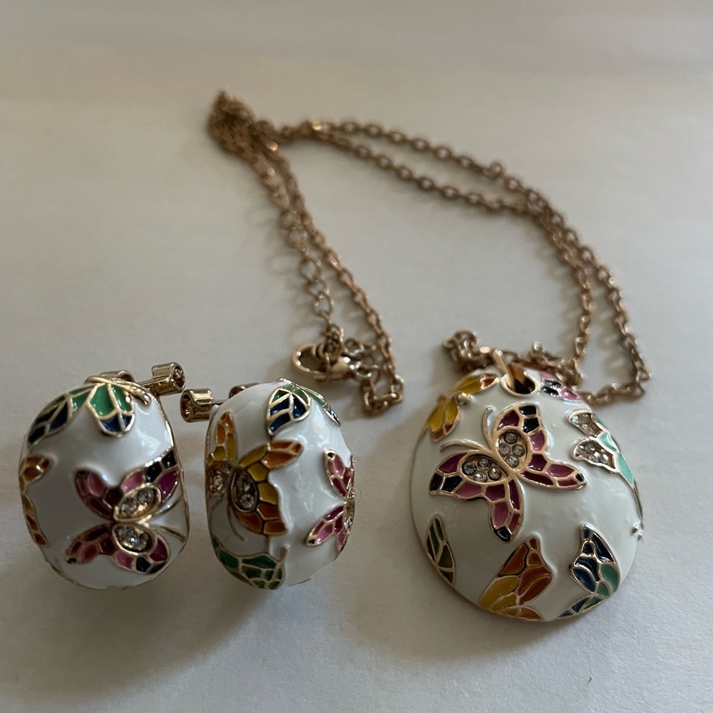 White Enamel Earrings